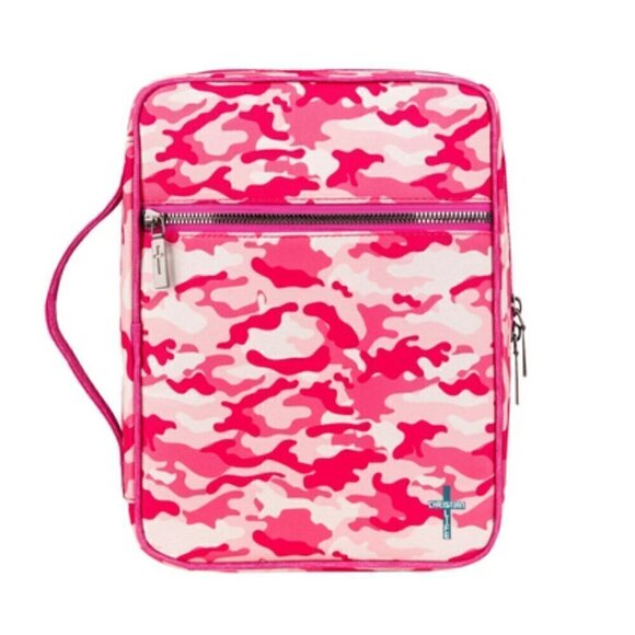 MWB-6005PK Montana West Camouflage Camo Print Pink Canvas Bible Cover & Bookmark - Picture 2 of 13